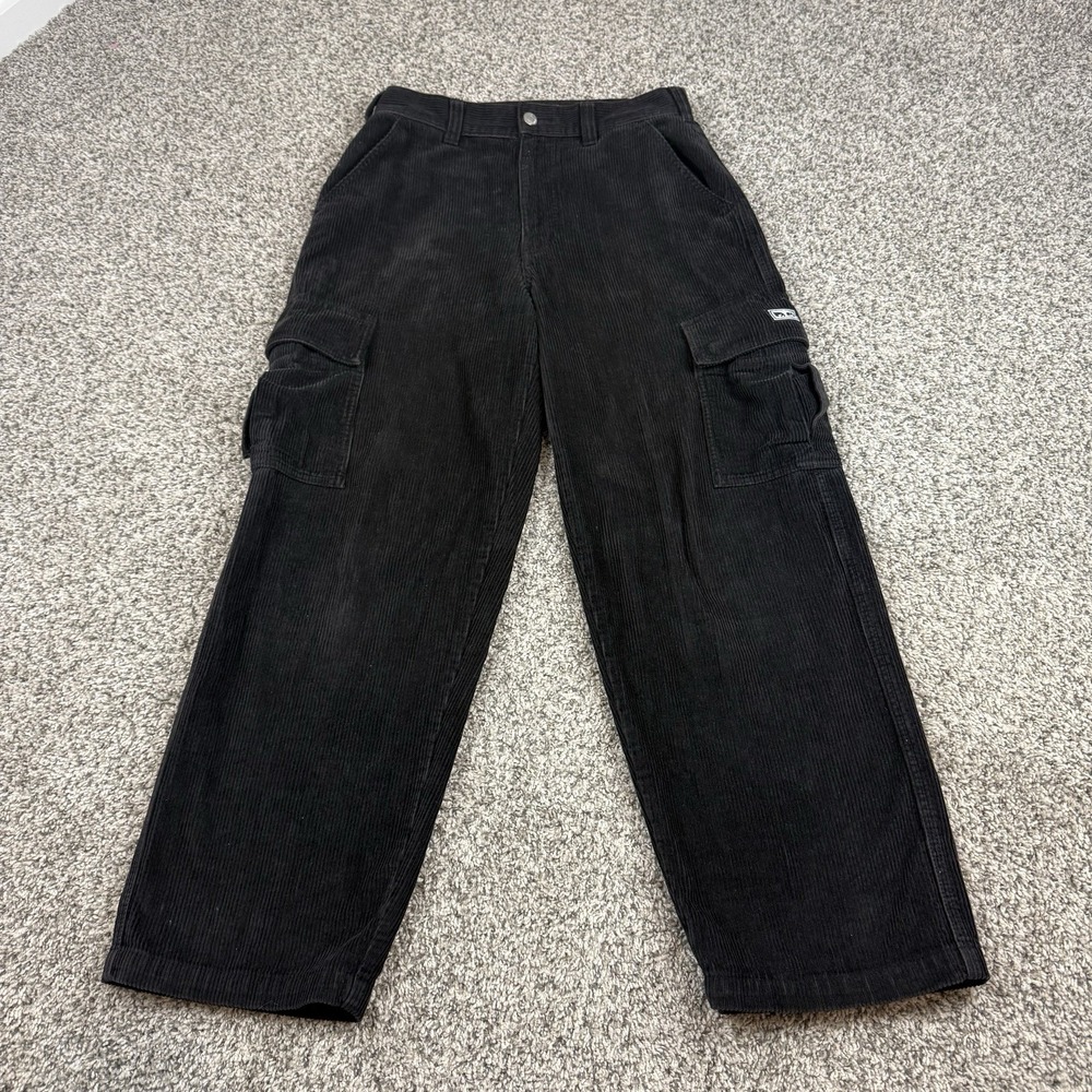 Obey Corduroy Pants Mens 30x29 Black Baggy Y2K Skater Hip Hop